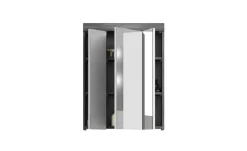 Badezimmerspiegelschrank SCHLOONSEE, Breite 60cm, 3 Spiegeltüren, 9 Fächer, 6 Einlegeböden in verschiedenen Farben erhältlich, Badmöbel, Spiegel, Badschrank, Bad Schloonsee