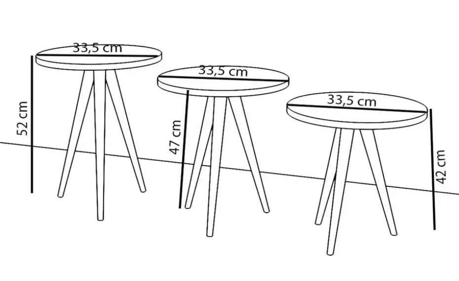 Couchtisch 3er-Set Ribatejo