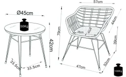 Gartenmöbel 3er-Set