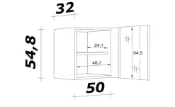 Glas-Hängeschrank Ede