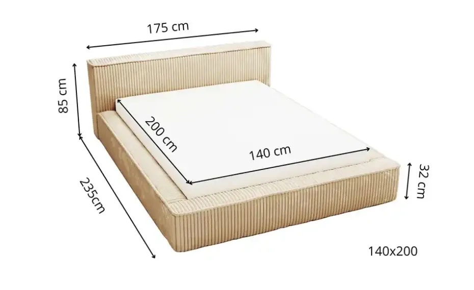 GrainGold Polsterbett mit Stauraum DS Lago