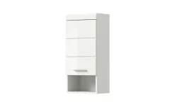 Hängeschrank SCHLOONSEE, Breite 37cm, 1 Tür, 1 offenes Fächer, 1 Einlegeboden, MDF-Front in verschiedenen Farben erhältlich, Badmöbel, Badschrank, Schrank, Bad Schloonsee