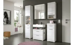 Hängeschrank SCHLOONSEE, Breite 37cm, 1 Tür, 1 offenes Fächer, 1 Einlegeboden, MDF-Front in verschiedenen Farben erhältlich, Badmöbel, Badschrank, Schrank, Bad Schloonsee