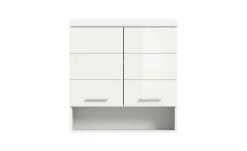 Hängeschrank SCHLOONSEE, Breite 74cm, 2 Türen, 1 offenes Fächer, MDF-Front in verschiedenen Farben erhältlich, Badmöbel, Badschrank, Schrank, Bad Schloonsee