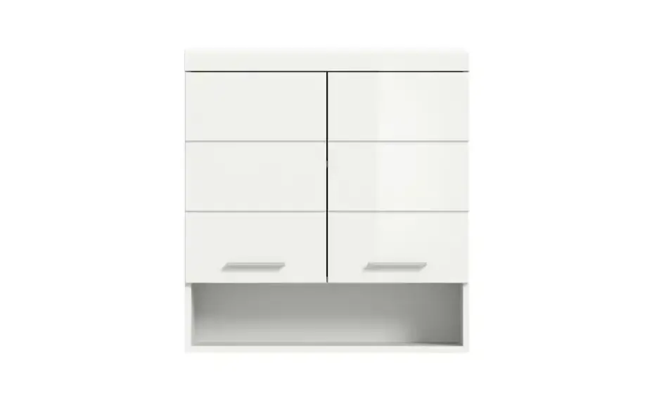 Hängeschrank SCHLOONSEE, Breite 74cm, 2 Türen, 1 offenes Fächer, MDF-Front in verschiedenen Farben erhältlich, Badmöbel, Badschrank, Schrank, Bad Schloonsee