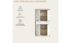 Midischrank SCHLOONSEE, Breite 74cm, 4 Türen, 1 Schubkasten, 4 Fächer, MDF-Front in verschiedenen Farben erhältlich, Badmöbel, Badschrank, Schrank, Bad Schloonsee