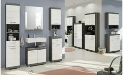 Midischrank SCHLOONSEE, Breite 74cm, 4 Türen, 1 Schubkasten, 4 Fächer, MDF-Front in verschiedenen Farben erhältlich, Badmöbel, Badschrank, Schrank, Bad Schloonsee