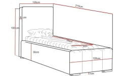 Polsterbett mit Bettkasten und Lattenrost Nero