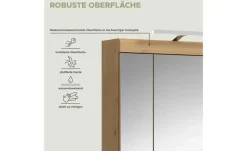 Spiegelschrank SCHLOONSEE, Breite 60cm, inkl. Beleuchtung, 3 Spiegeltüren, 9 Fächer in verschiedenen Farben erhältlich, Badmöbel, Spiegel, Badschrank, Bad Schloonsee
