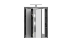 Spiegelschrank SCHLOONSEE, Breite 60cm, inkl. Beleuchtung, 3 Spiegeltüren, 9 Fächer in verschiedenen Farben erhältlich, Badmöbel, Spiegel, Badschrank, Bad Schloonsee