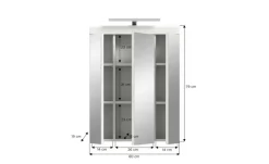 Spiegelschrank SCHLOONSEE, Breite 60cm, inkl. Beleuchtung, 3 Spiegeltüren, 9 Fächer in verschiedenen Farben erhältlich, Badmöbel, Spiegel, Badschrank, Bad Schloonsee