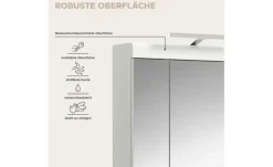 Spiegelschrank SCHLOONSEE, Breite 60cm, inkl. Beleuchtung, 3 Spiegeltüren, 9 Fächer in verschiedenen Farben erhältlich, Badmöbel, Spiegel, Badschrank, Bad Schloonsee