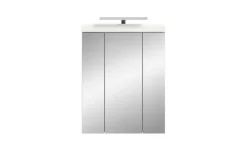 Spiegelschrank SCHLOONSEE, Breite 60cm, inkl. Beleuchtung, 3 Spiegeltüren, 9 Fächer in verschiedenen Farben erhältlich, Badmöbel, Spiegel, Badschrank, Bad Schloonsee