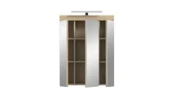 Spiegelschrank SCHLOONSEE, Breite 60cm, inkl. Beleuchtung, 3 Spiegeltüren, 9 Fächer in verschiedenen Farben erhältlich, Badmöbel, Spiegel, Badschrank, Bad Schloonsee