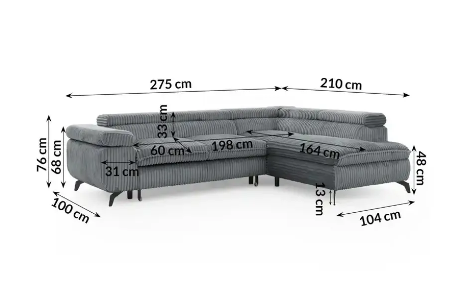 S-STYLE Ecksofa mit Schlaffunktion Bonnie