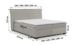 S-STYLE Boxbett mit Bettkasten, Strukturstoff mit Cordoptik, H3 Lovetti