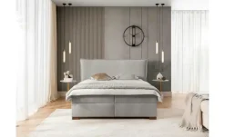 S-STYLE Boxbett mit Bettkasten, Strukturstoff mit Cordoptik, H3 Lovetti