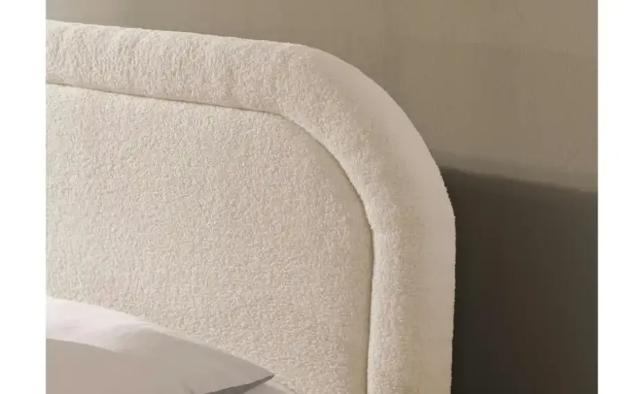 S-STYLE Boxbett mit Bettkasten, Bouclé-Stoff Sonna
