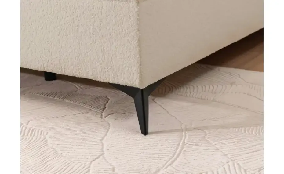 S-STYLE Boxbett mit Bettkasten, Bouclé-Stoff Sonna