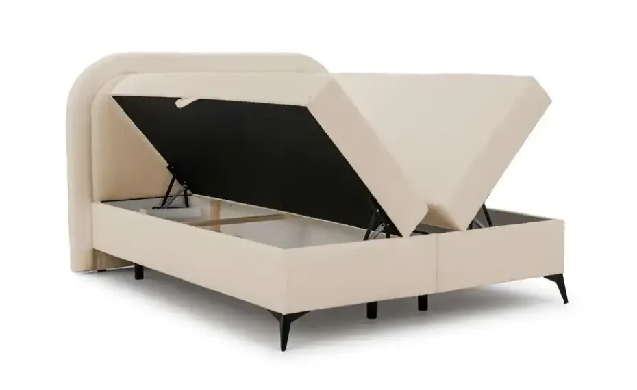 S-STYLE Boxbett mit Bettkasten, Bouclé-Stoff Sonna