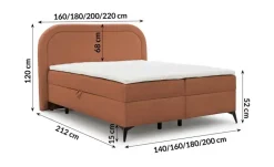 S-STYLE Boxbett mit Bettkasten, Bouclé-Stoff Sonna