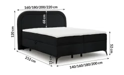 S-STYLE Boxbett mit Bettkasten, Bouclé-Stoff Sonna