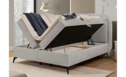 S-STYLE Boxbett mit Bettkasten, Bouclé-Stoff Sonna