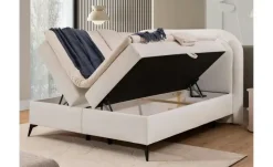 S-STYLE Boxbett mit Bettkasten, Bouclé-Stoff Sonna