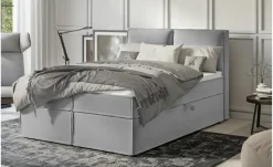 S-STYLE Boxbett mit Stauraum und Topper, H3 Uma