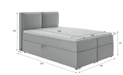 S-STYLE Boxbett mit Stauraum und Topper, H3 Uma