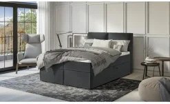 S-STYLE Boxbett mit Stauraum und Topper, H3 Uma