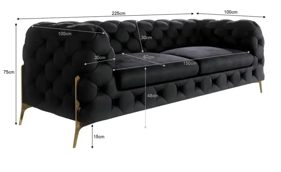 S-STYLE Chesterfield Einzelsofa Natalie
