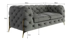 S-STYLE Chesterfield Einzelsofa Natalie