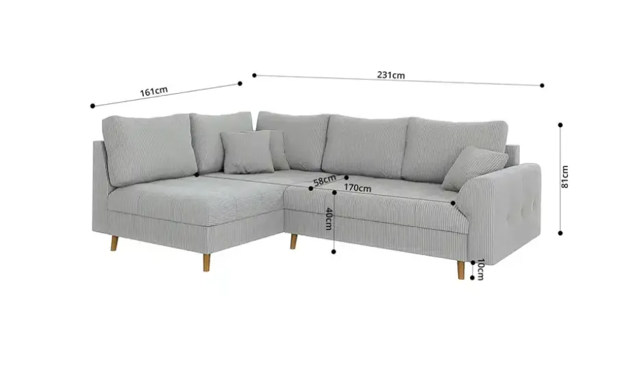 S-STYLE Ecksofa mit Hocker Maya