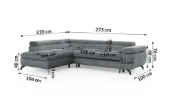 S-STYLE Ecksofa mit Schlaffunktion Bonnie