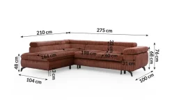 S-STYLE Ecksofa mit Schlaffunktion Bonnie