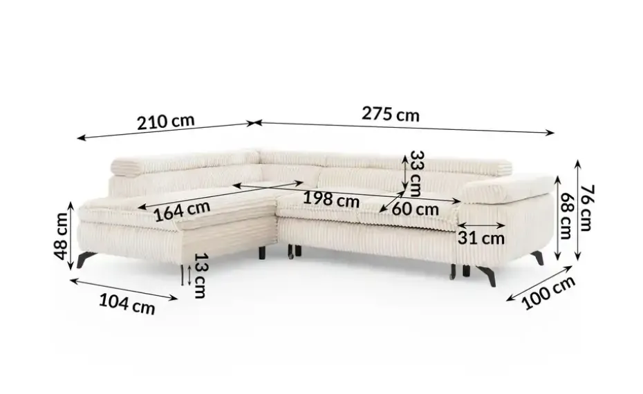 S-STYLE Ecksofa mit Schlaffunktion Bonnie