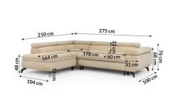 S-STYLE Ecksofa mit Schlaffunktion Bonnie