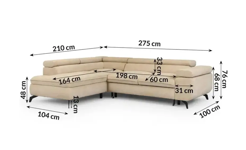 S-STYLE Ecksofa mit Schlaffunktion Bonnie