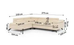 S-STYLE Ecksofa mit Schlaffunktion Bonnie
