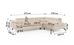 S-STYLE Ecksofa mit Schlaffunktion Bonnie