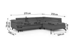 S-STYLE Ecksofa mit Schlaffunktion Bonnie