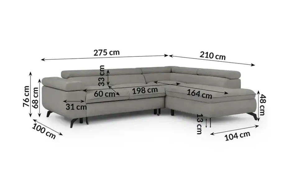 S-STYLE Ecksofa mit Schlaffunktion Bonnie