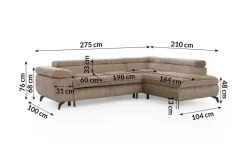 S-STYLE Ecksofa mit Schlaffunktion Bonnie