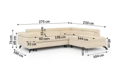 S-STYLE Ecksofa mit Schlaffunktion Bonnie