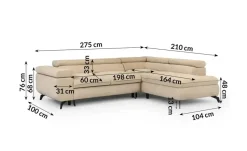 S-STYLE Ecksofa mit Schlaffunktion Bonnie