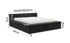 S-STYLE Polsterbett Cord, mit Bettkasten und Lattenrost Noord