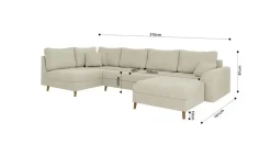 S-STYLE Wohnlandschaft mit Hocker Maya