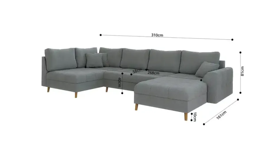 S-STYLE Wohnlandschaft mit Hocker Lars