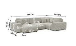S-STYLE Wohnlandschaft XXL Mollis